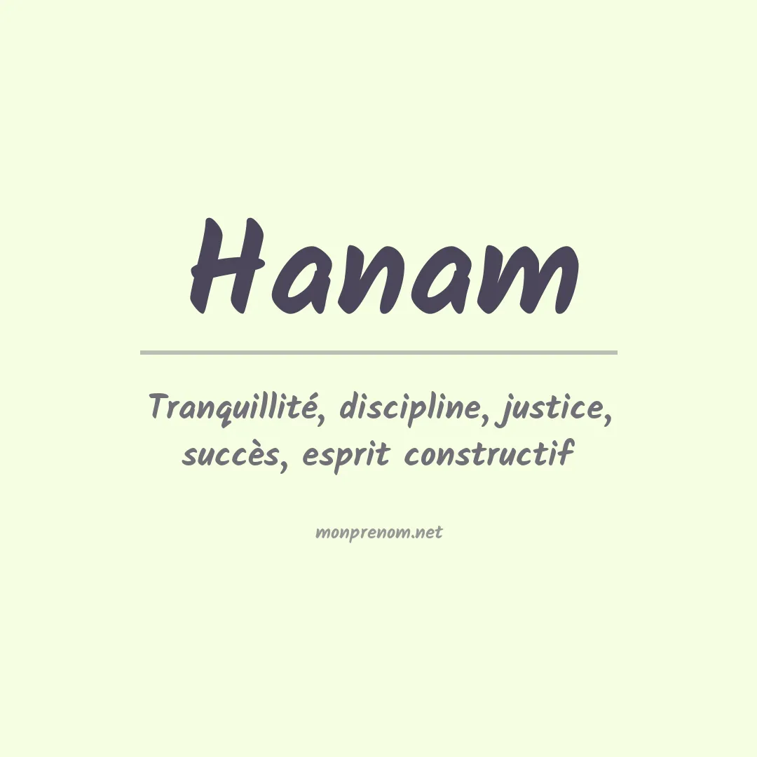Signification du prénom Hanam