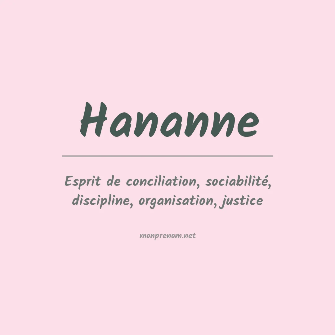 Signification du prénom Hananne