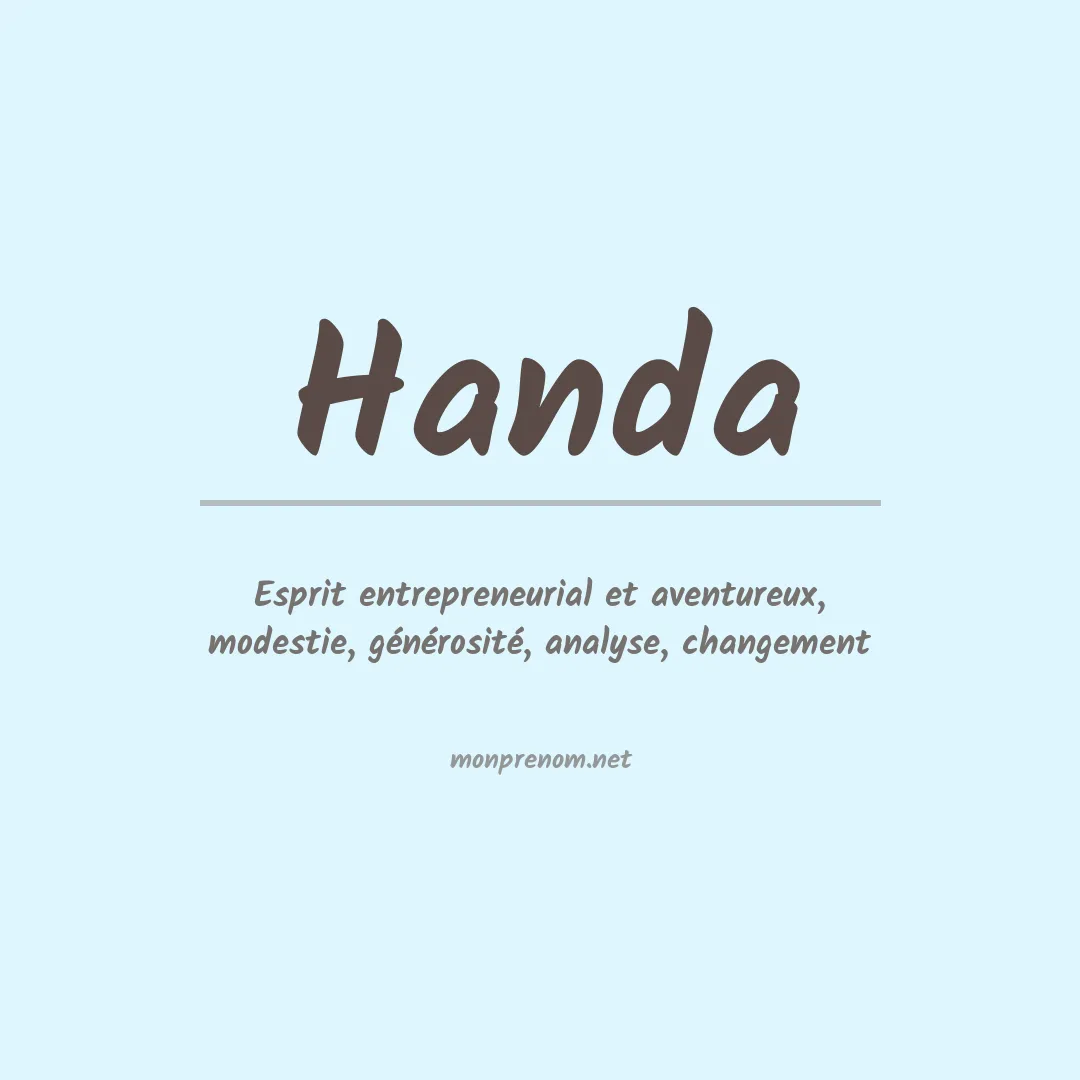Prénom Handa