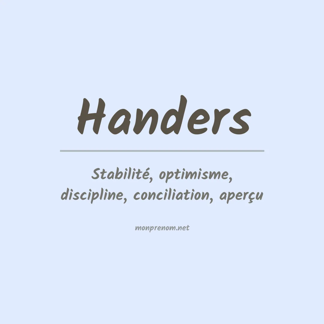 Signification du prénom Handers