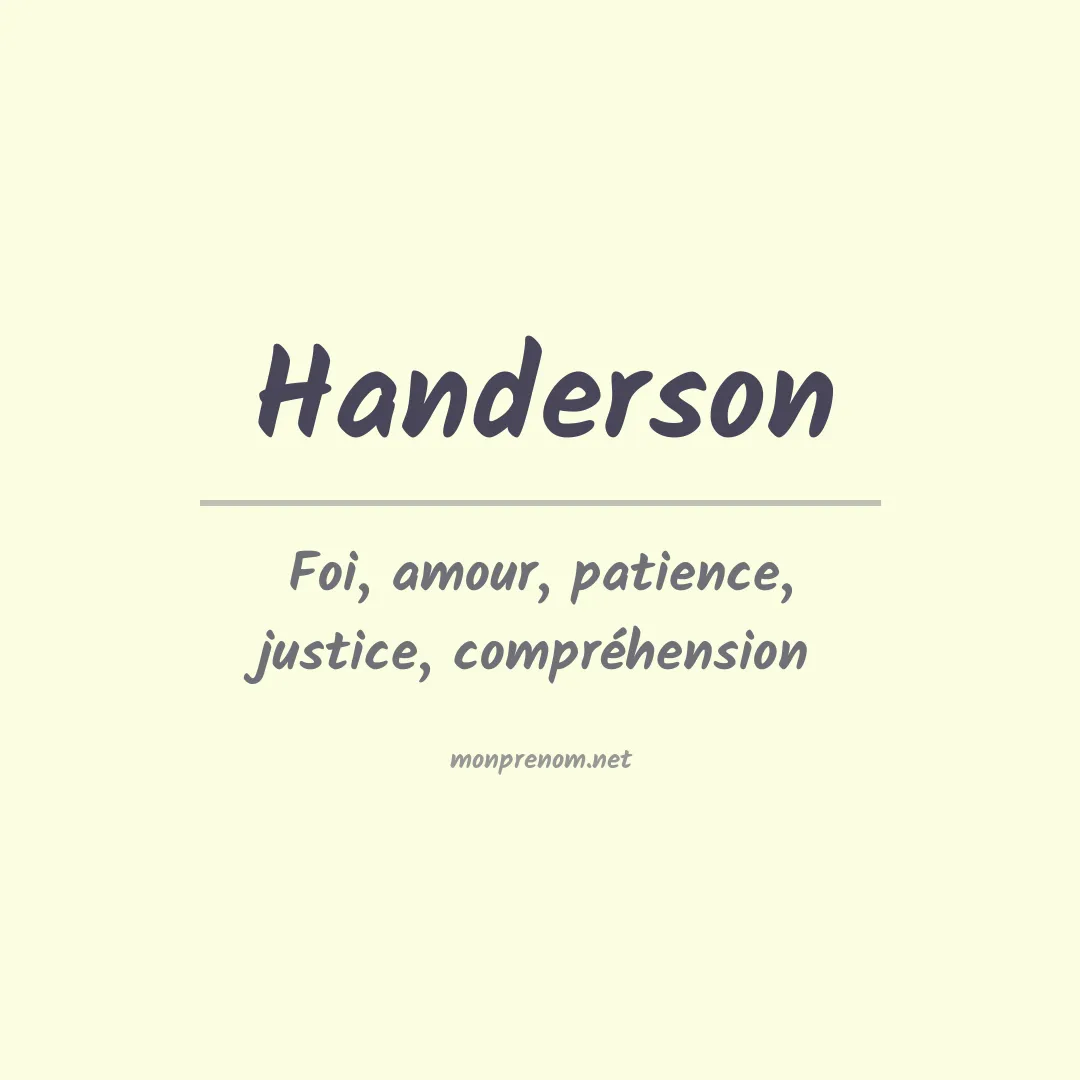 Prénom Handerson