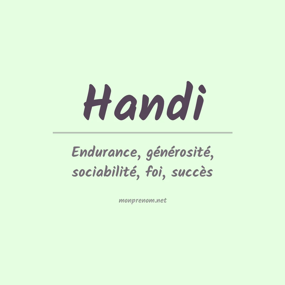 Signification du prénom Handi