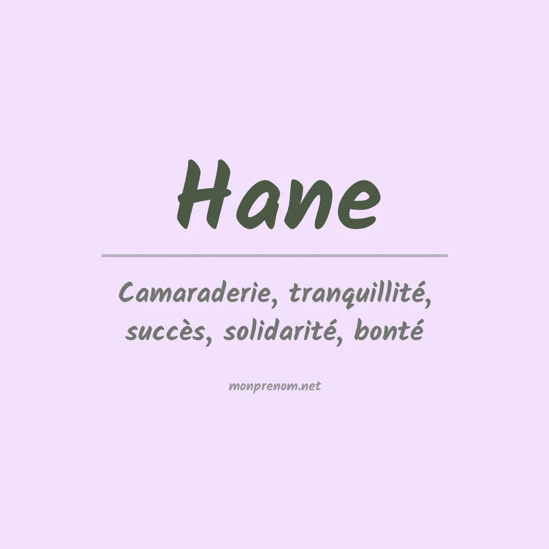 Prénom Hane