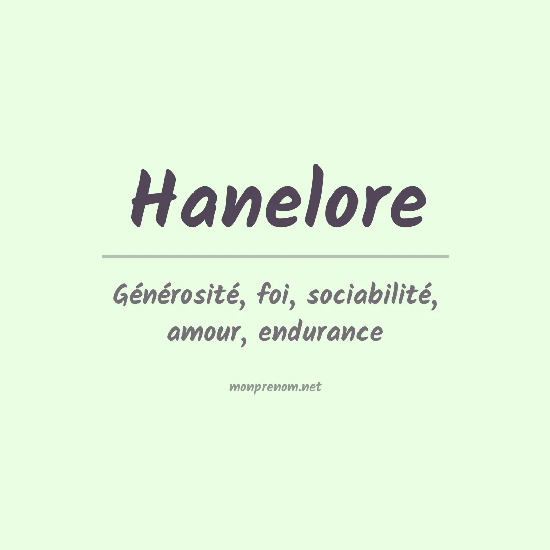 Prénom Hanelore