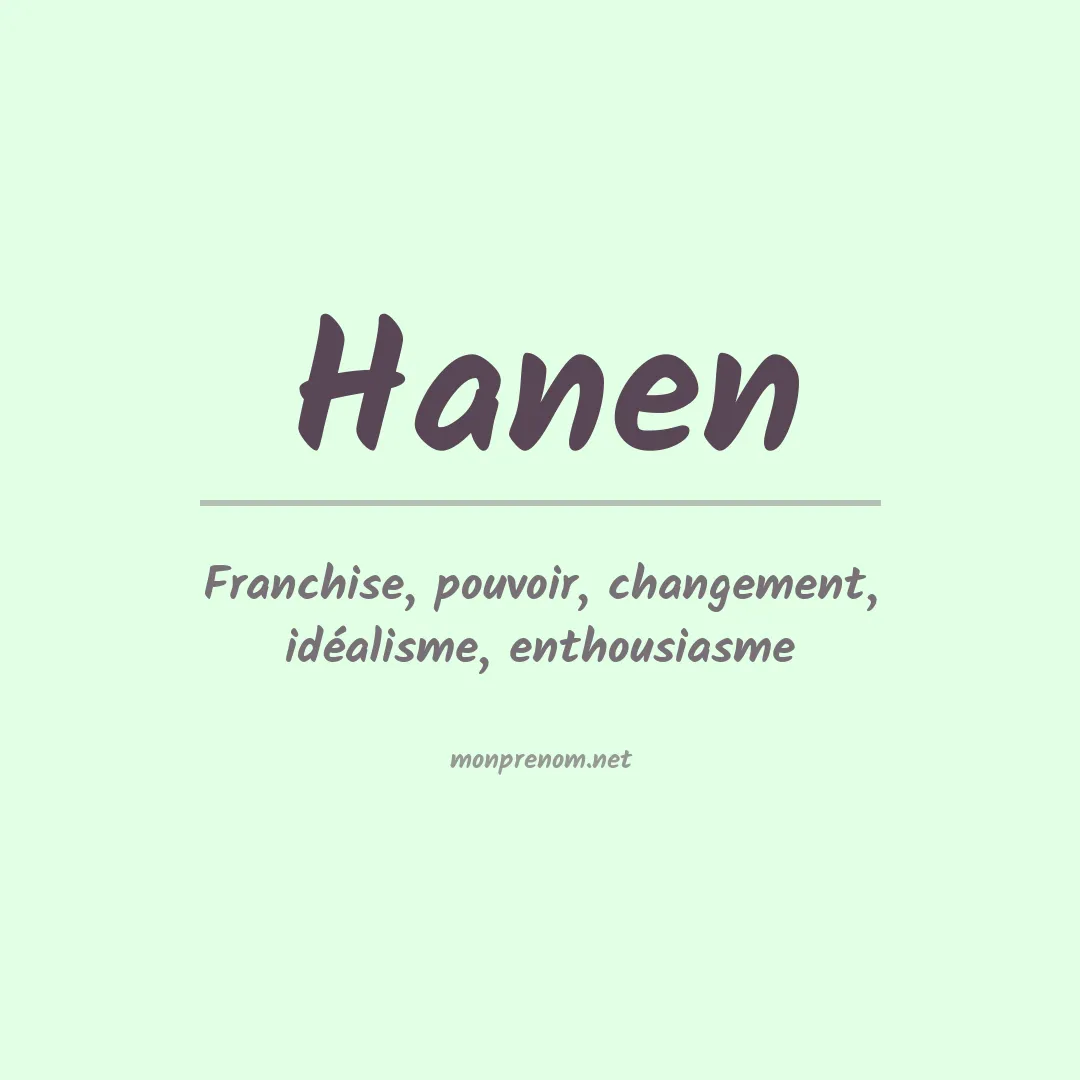 Prénom Hanen