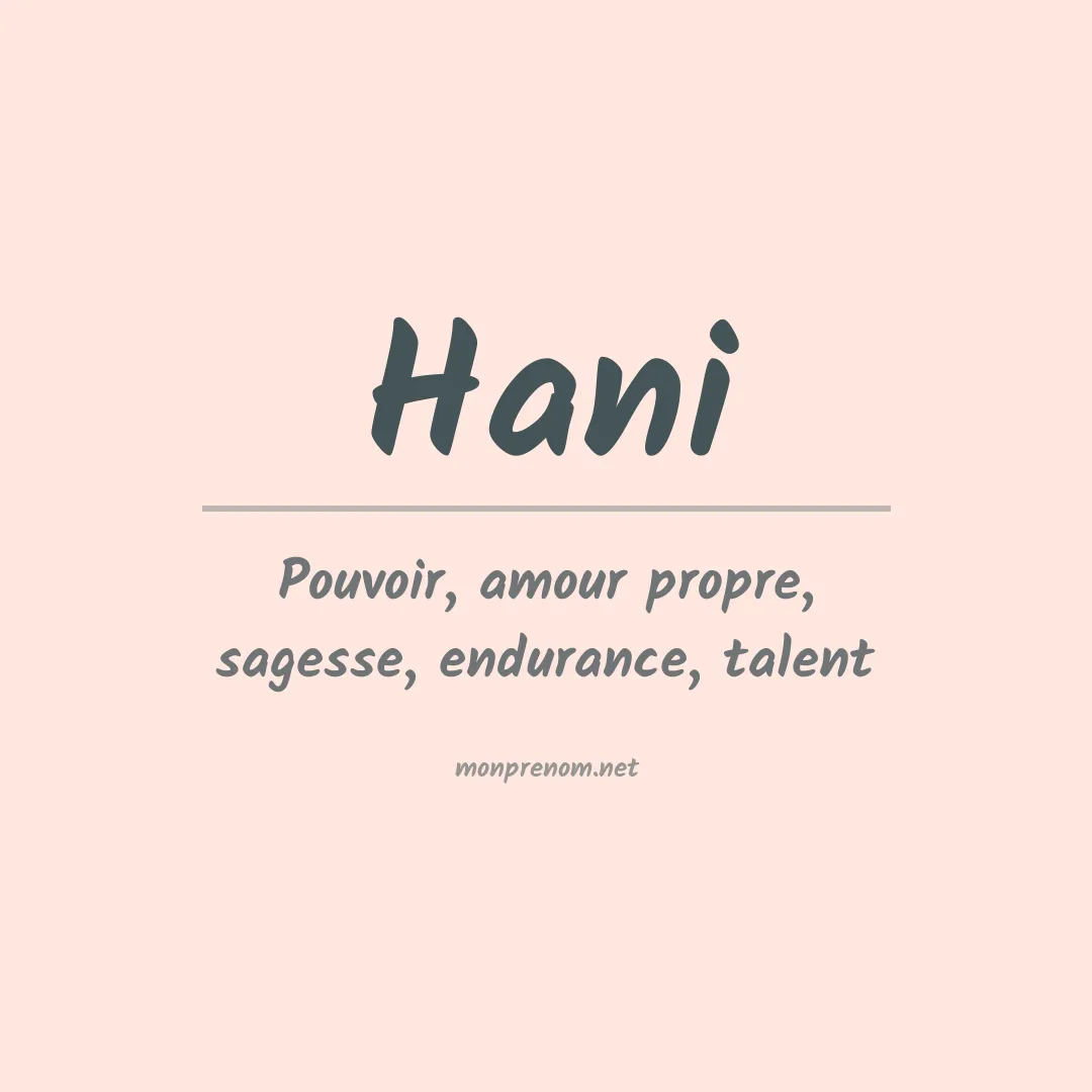 Prénom Hani