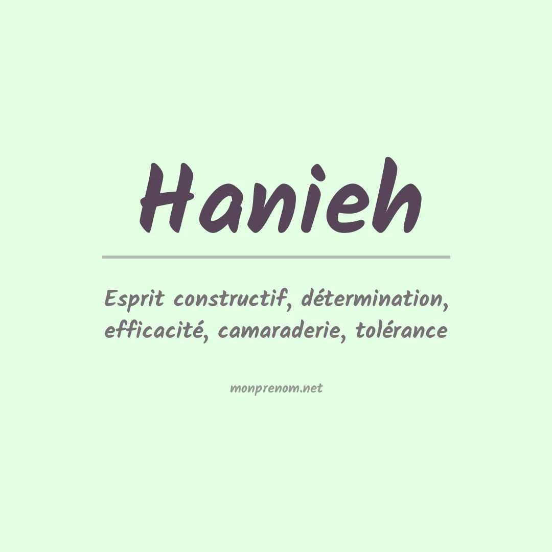 Signification du prénom Hanieh