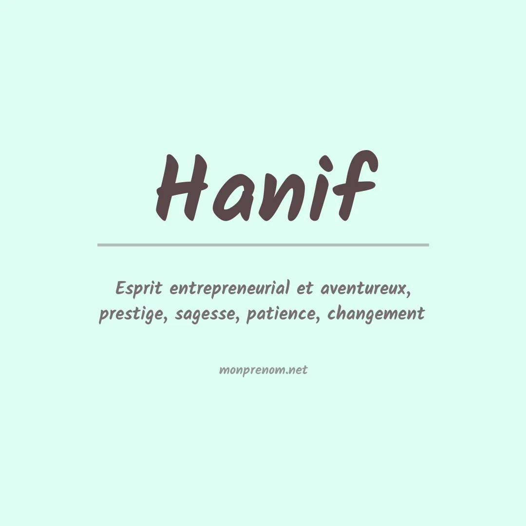 Prénom Hanif