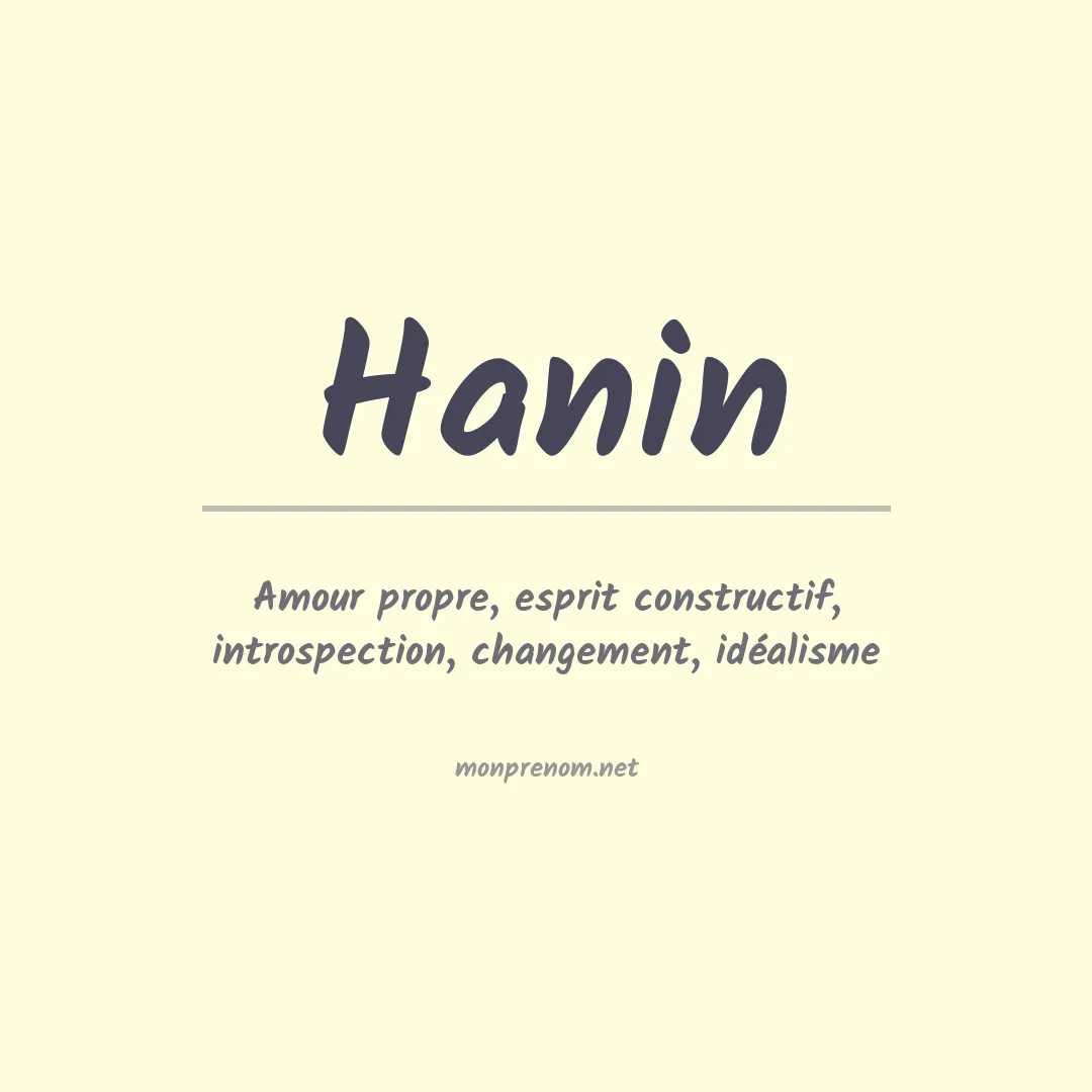 Prénom Hanin