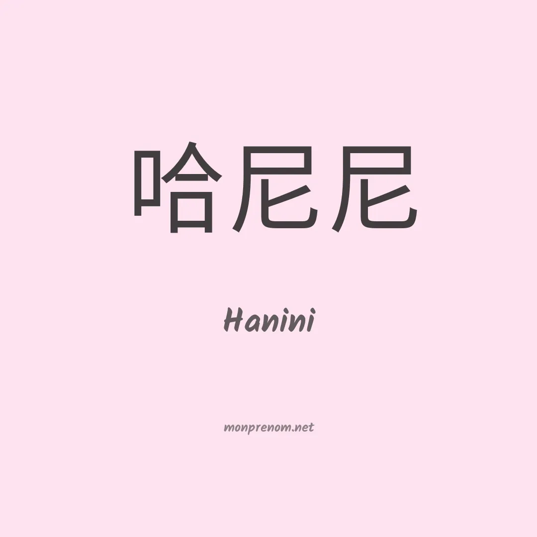 Hanini en chinois