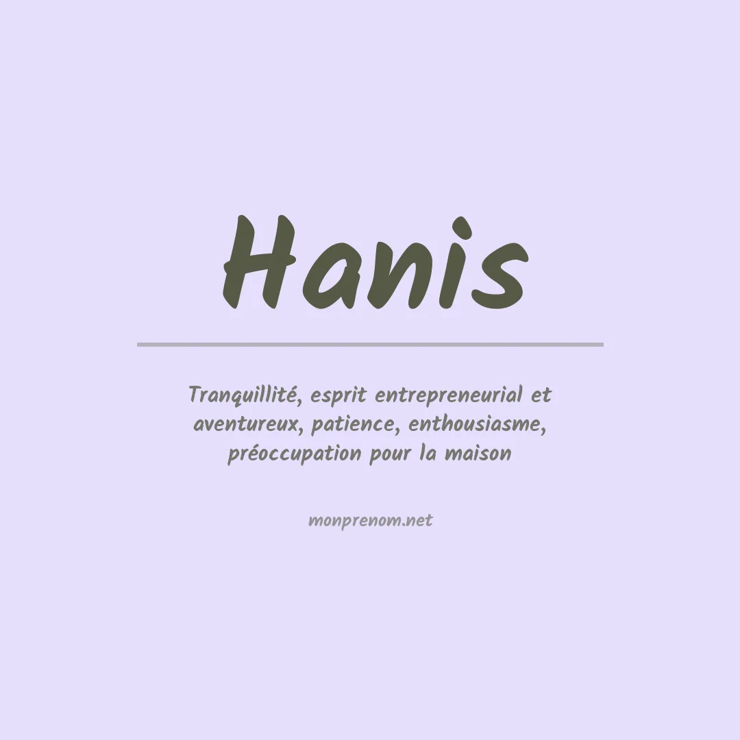 Prénom Hanis