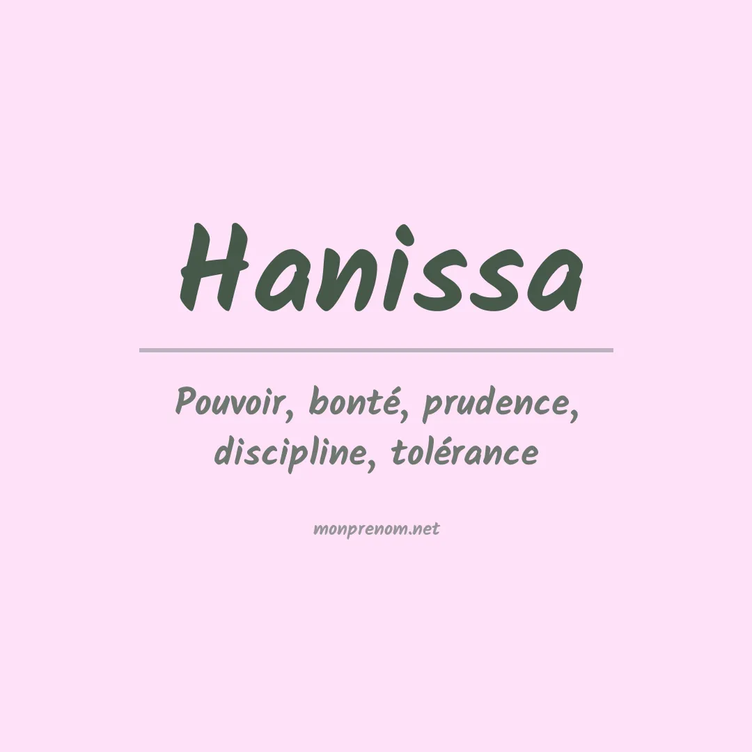 Signification du prénom Hanissa