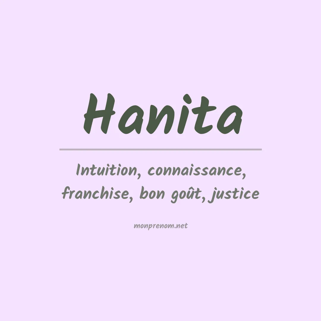 Signification du prénom Hanita