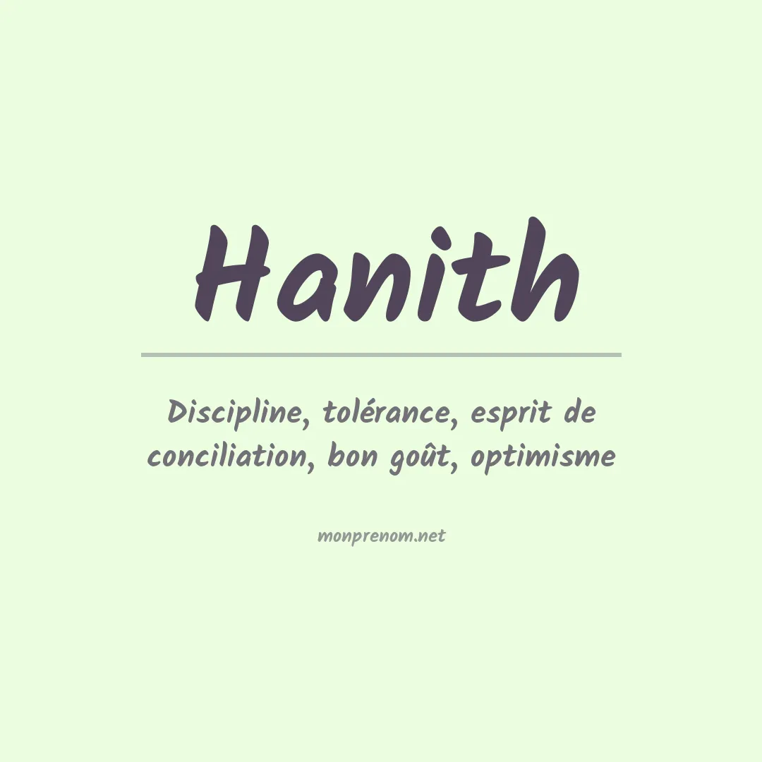 Signification du prénom Hanith