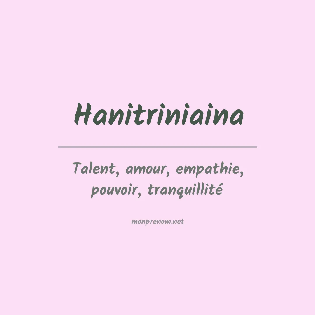 Prénom Hanitriniaina