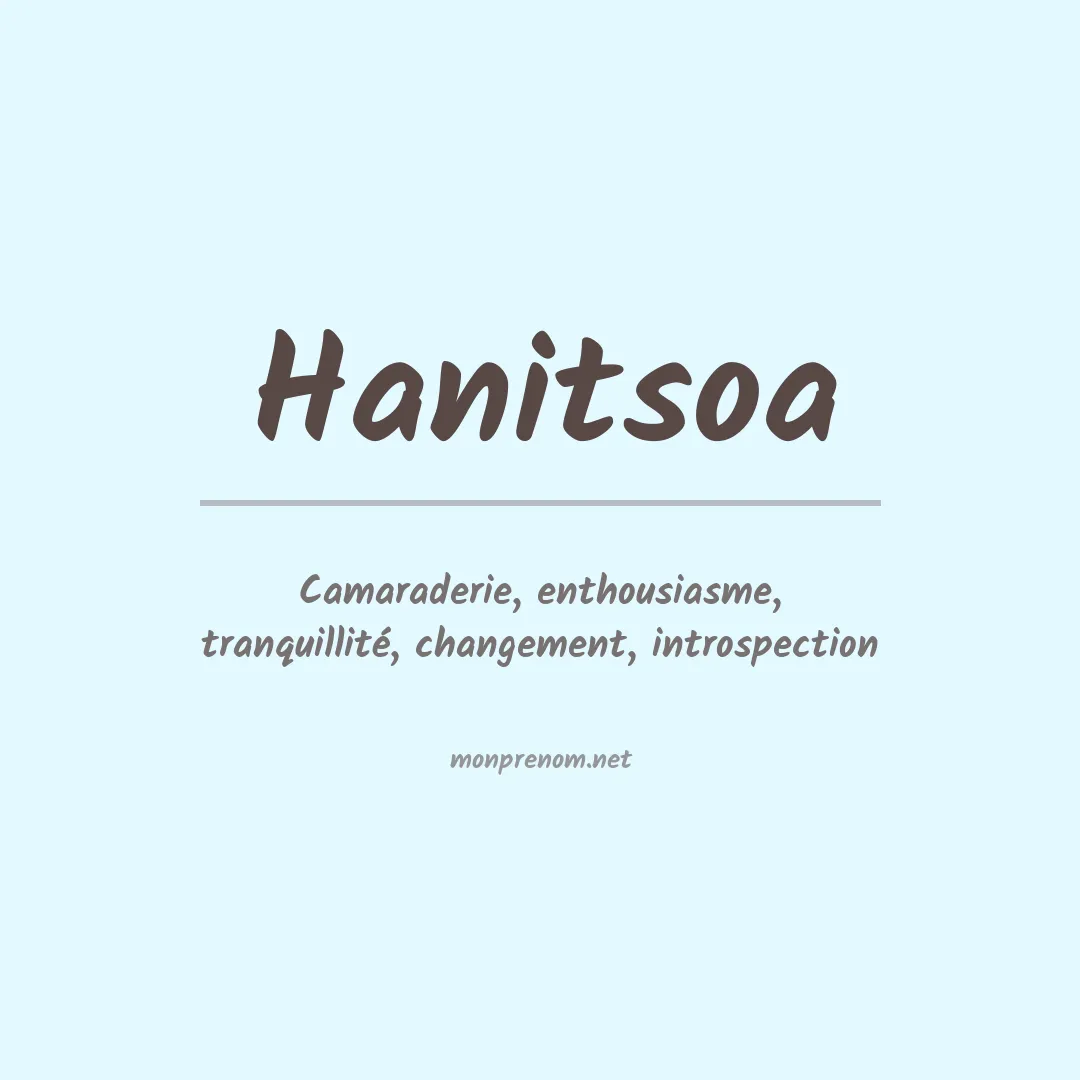Signification du prénom Hanitsoa