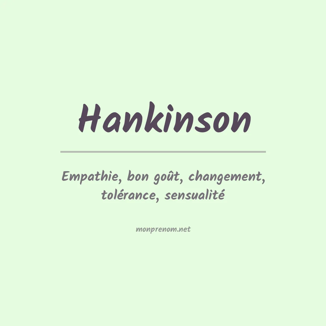 Prénom Hankinson