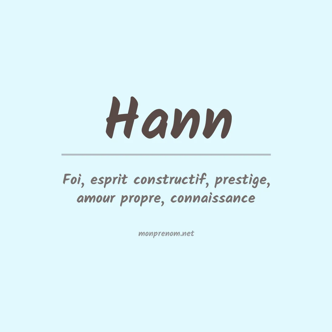 Prénom Hann