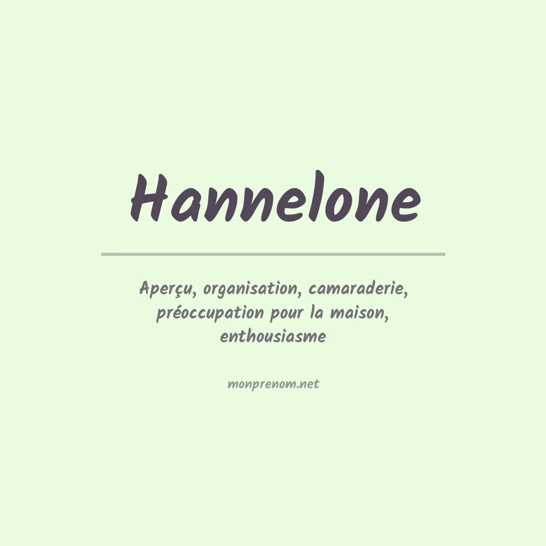 Signification du prénom Hannelone