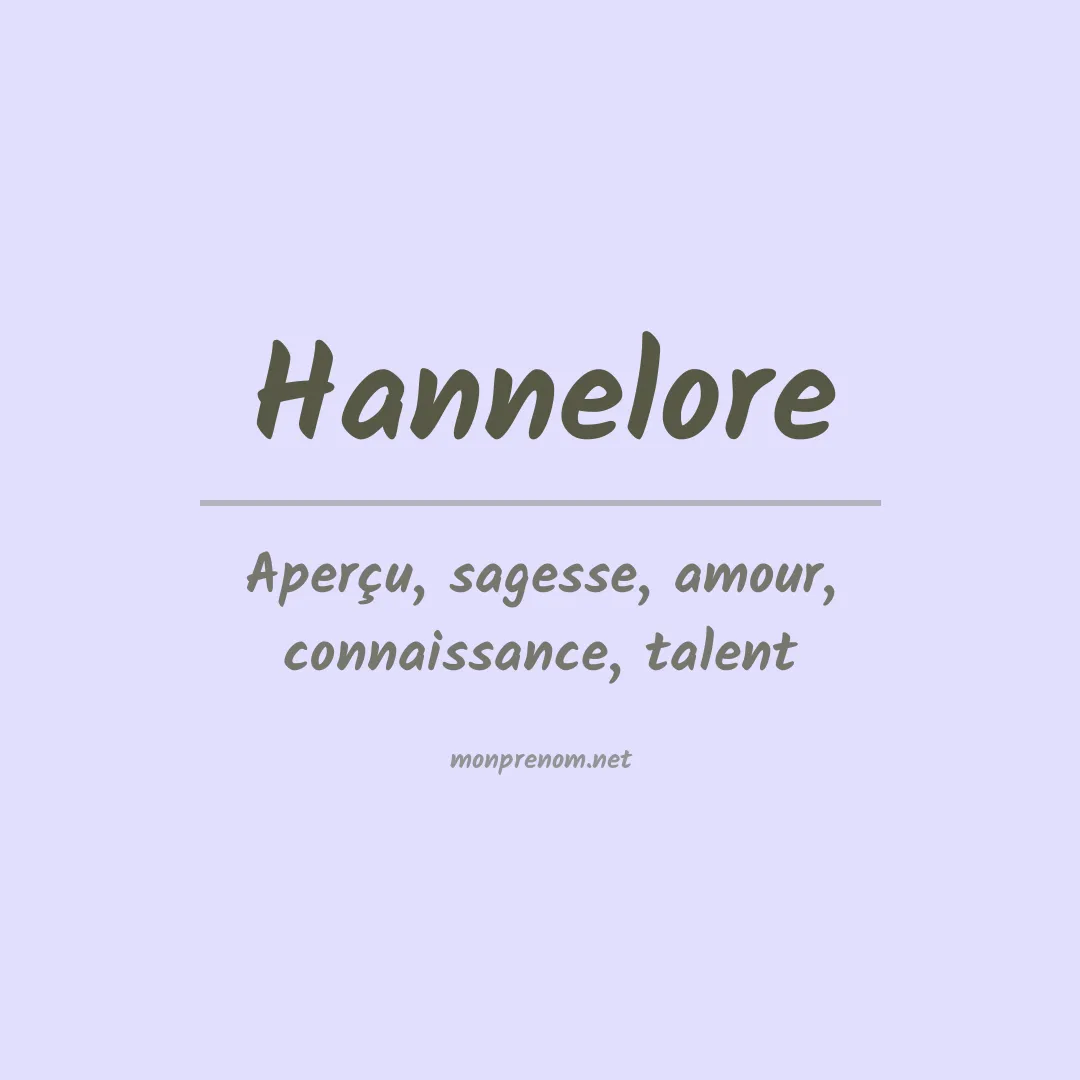 Prénom Hannelore