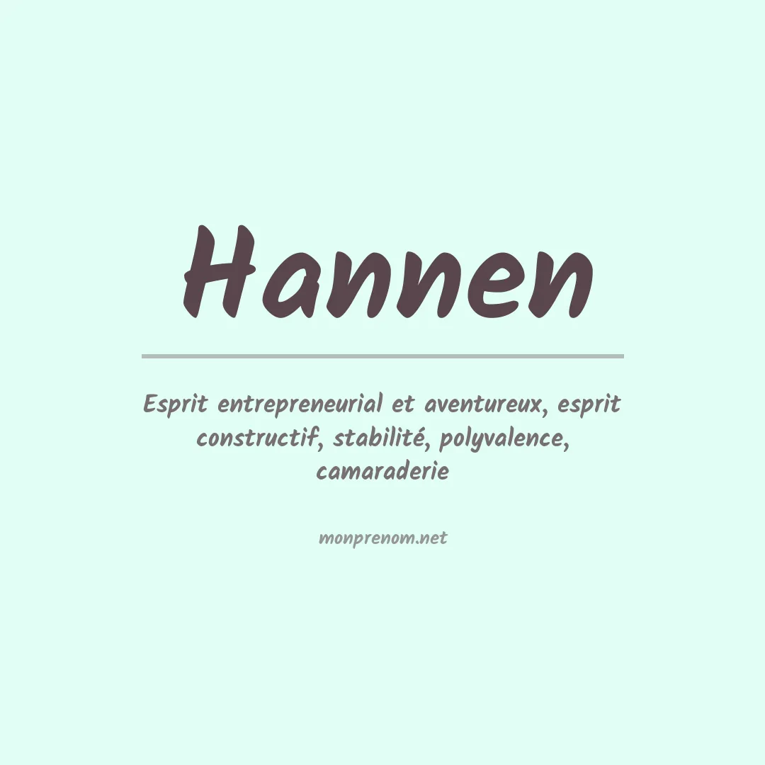 Prénom Hannen