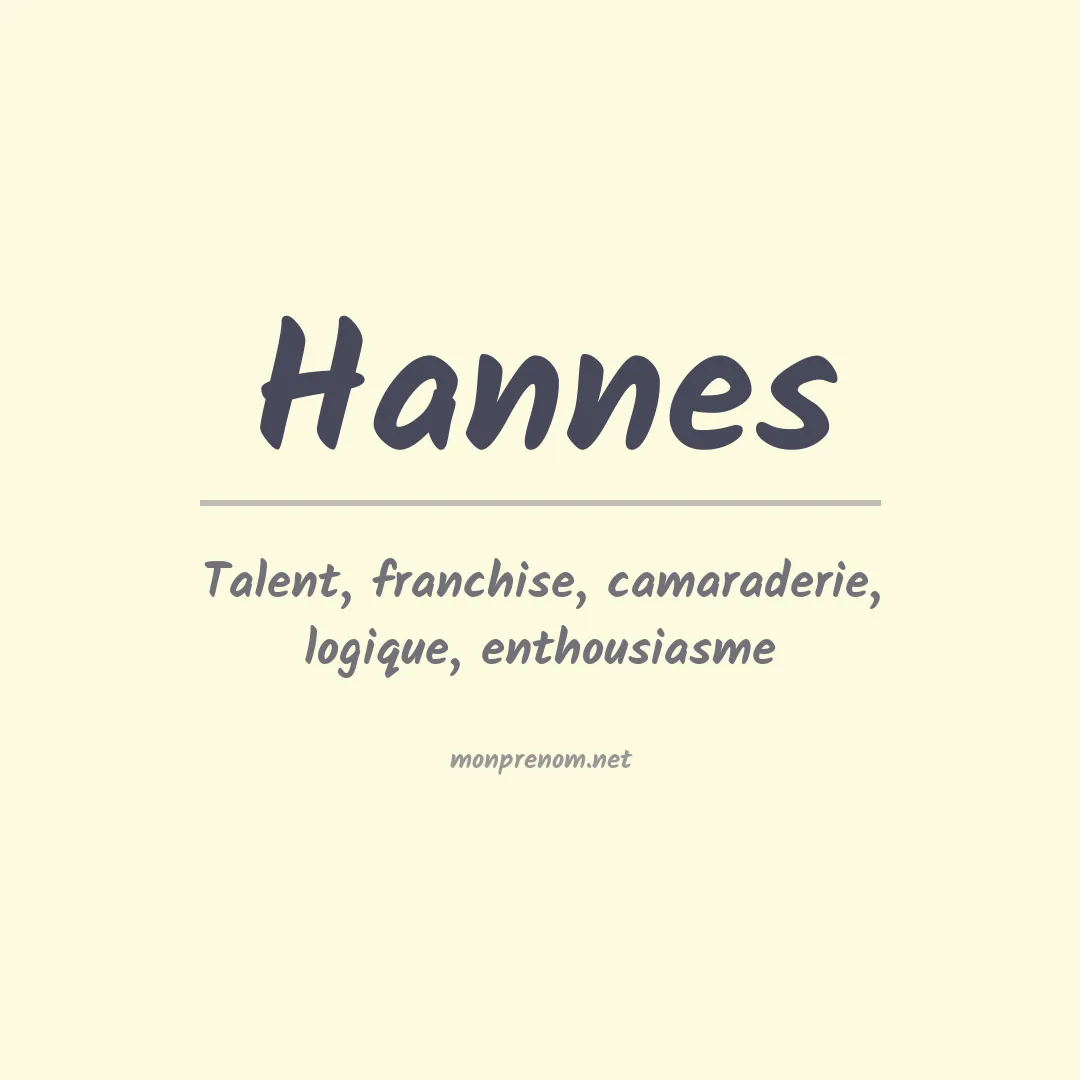 Prénom Hannes