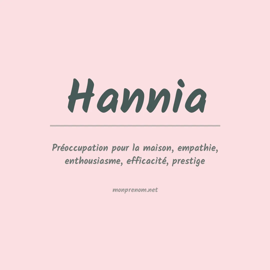 Prénom Hannia