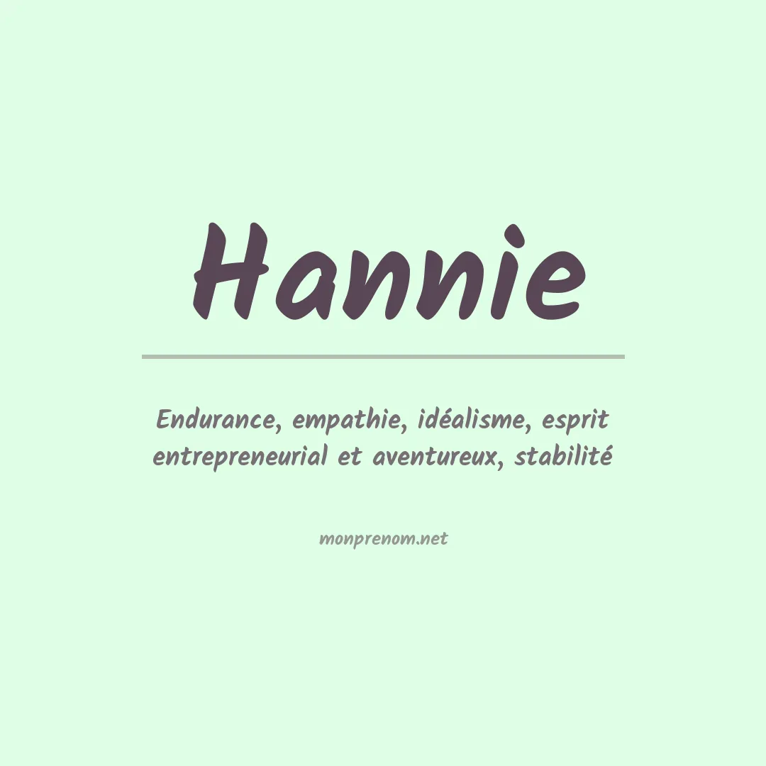Signification du prénom Hannie