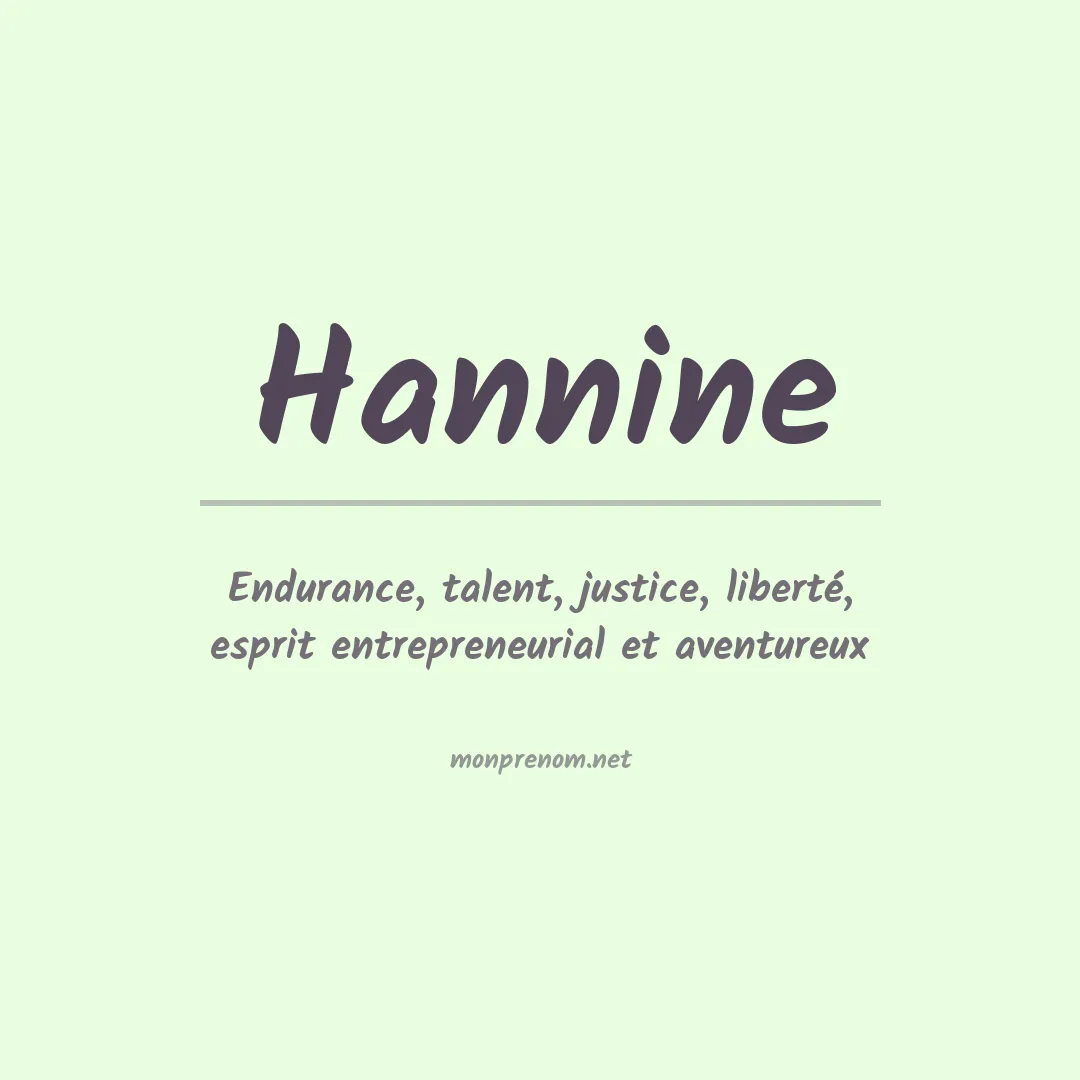 Signification du prénom Hannine