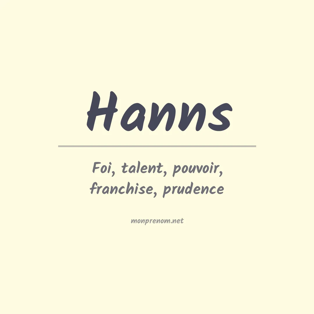 Prénom Hanns