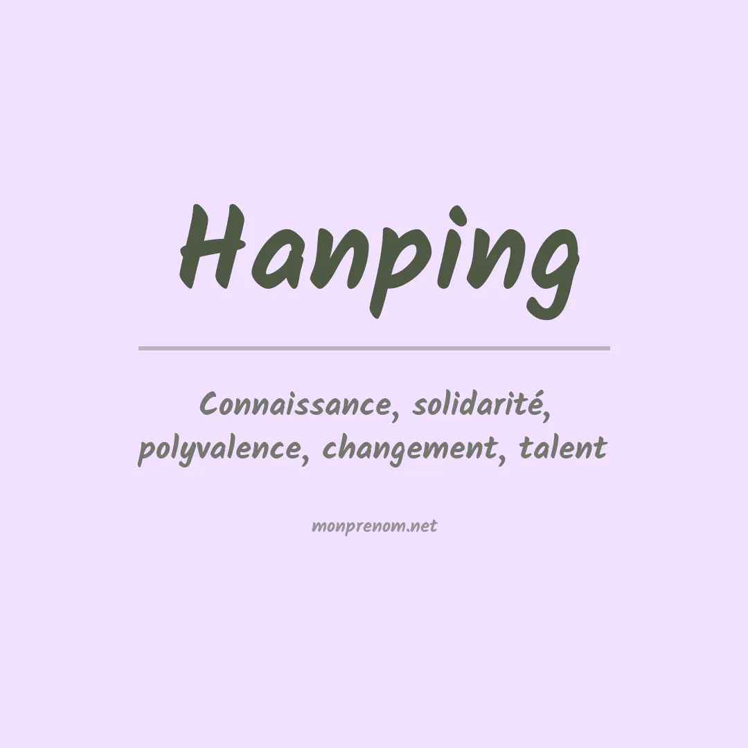Signification du prénom Hanping