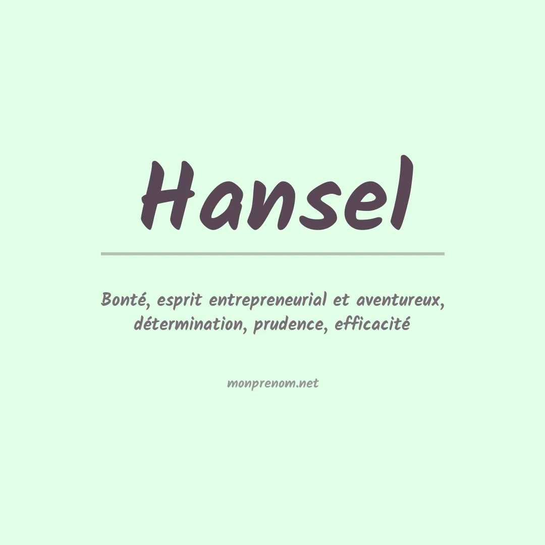 Prénom Hansel
