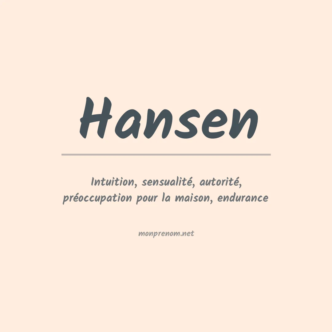 Prénom Hansen