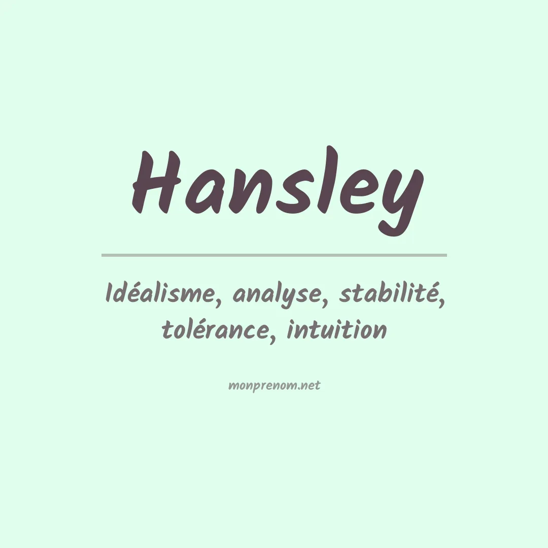 Prénom Hansley