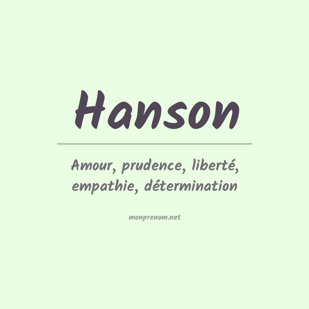 Prénom Hanson