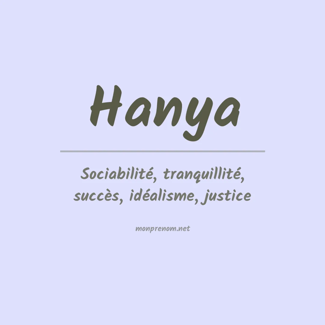 Prénom Hanya