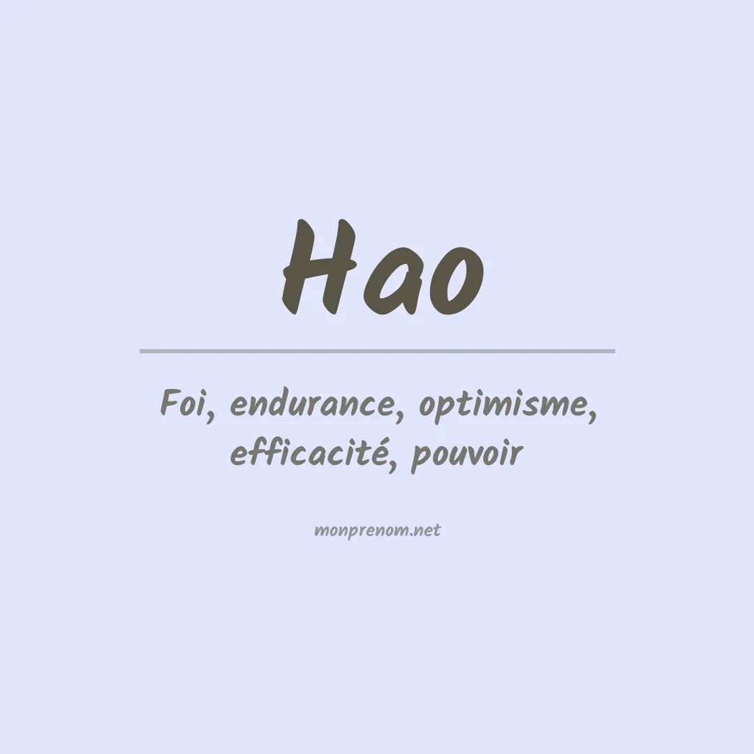 Prénom Hao