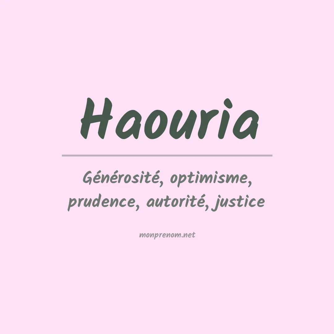 Prénom Haouria