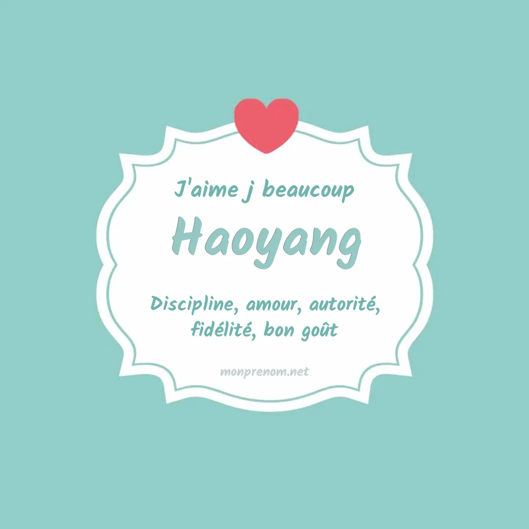 J'aime beaucoup Haoyang