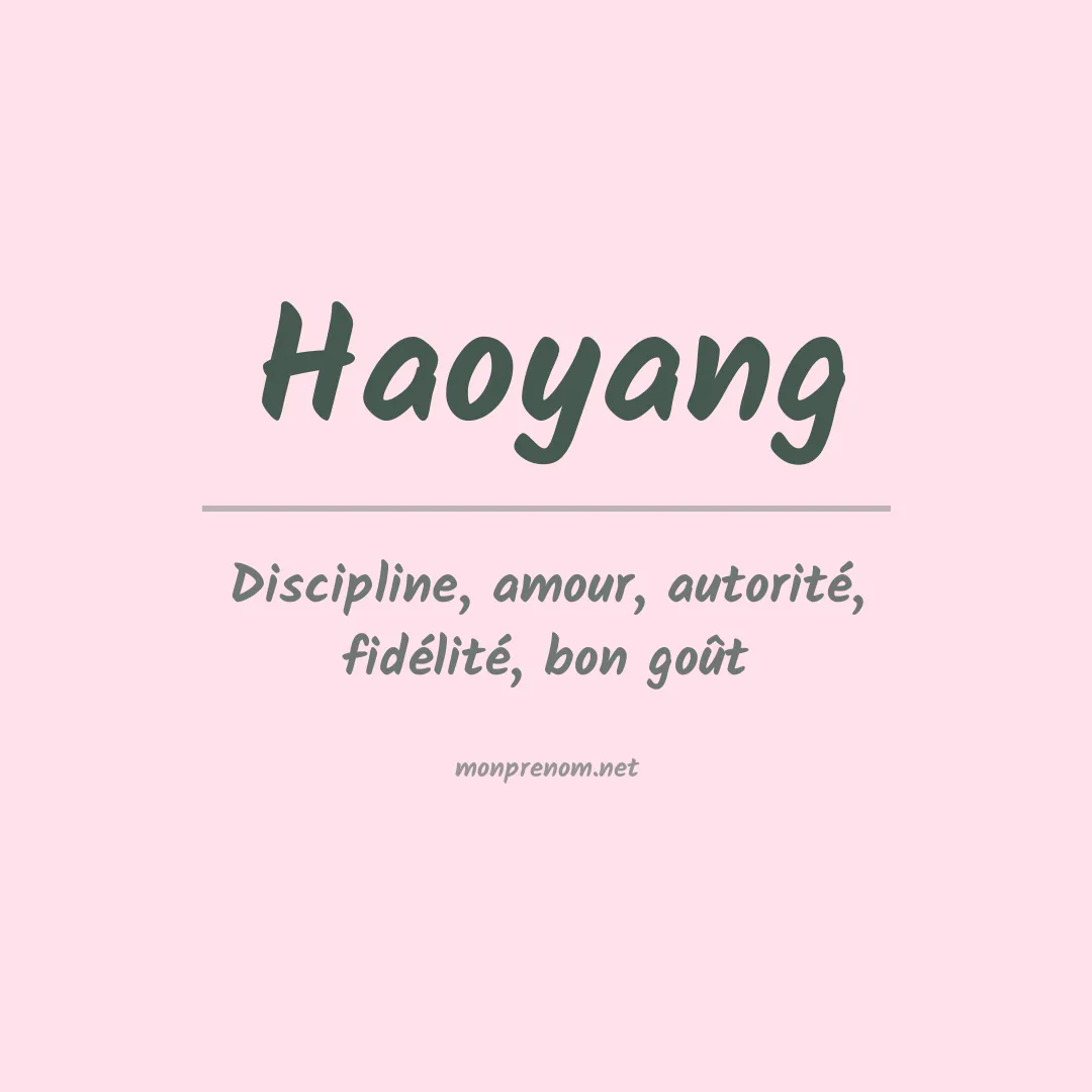 Signification du prénom Haoyang