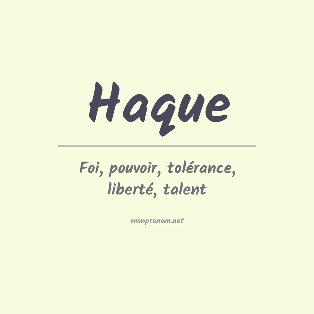 Prénom Haque