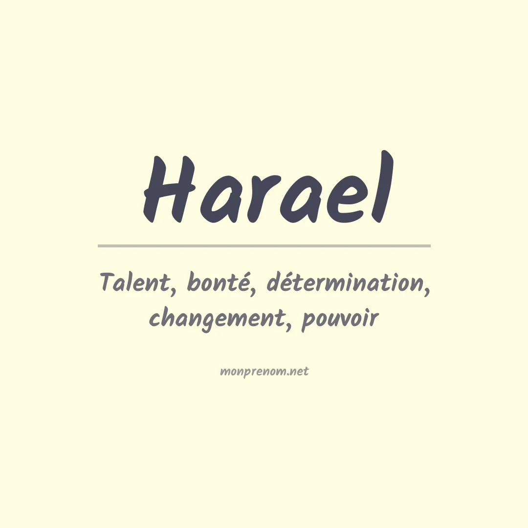 Signification du prénom Harael