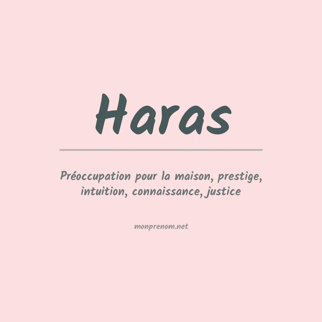 Signification du prénom Haras