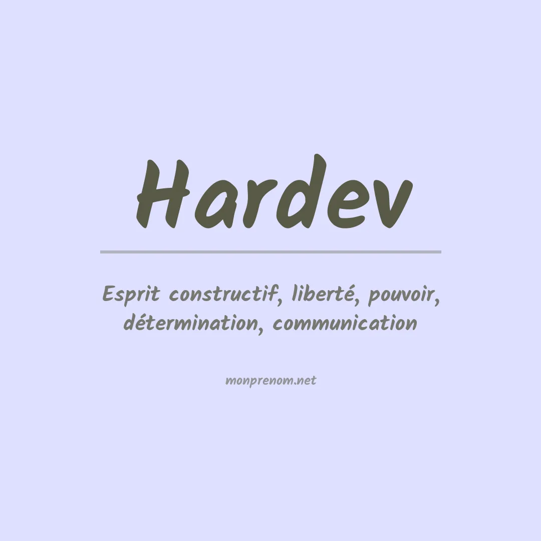 Signification du prénom Hardev