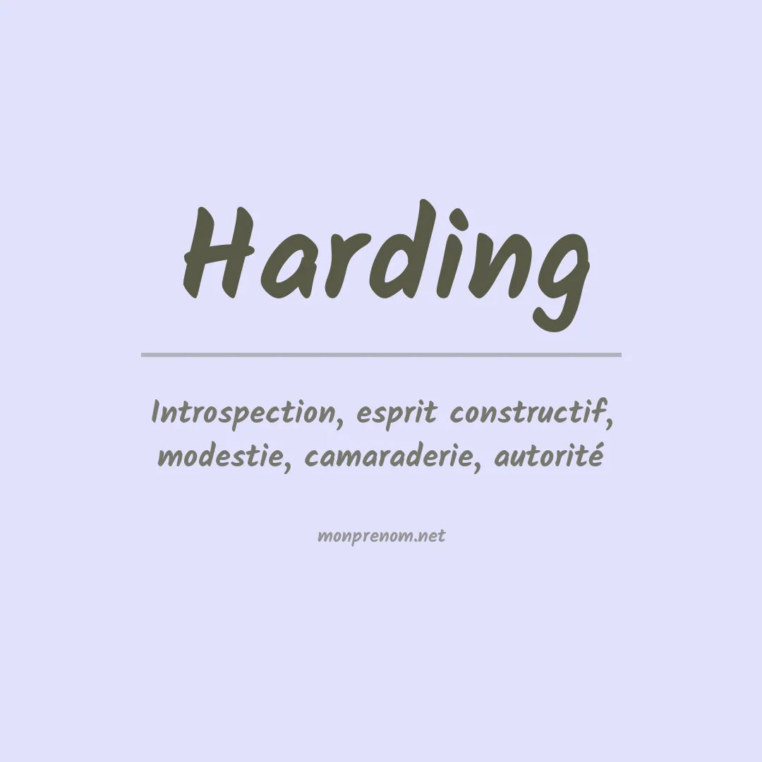 Prénom Harding