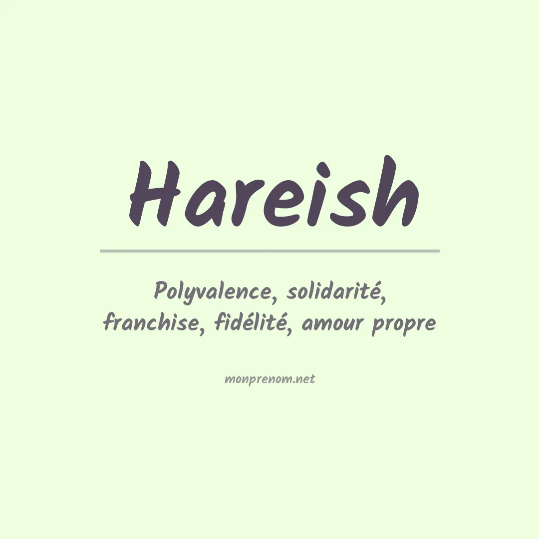 Signification du prénom Hareish