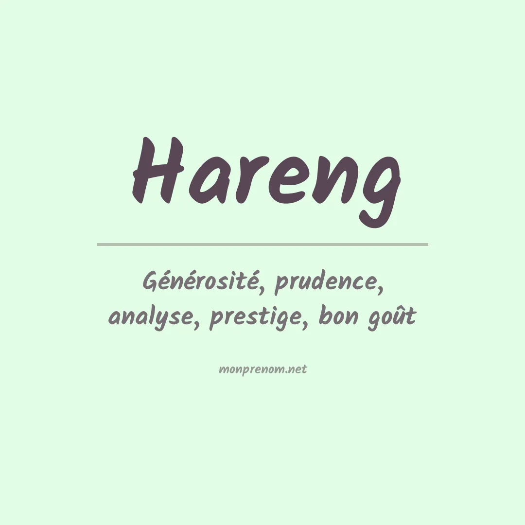 Signification du prénom Hareng