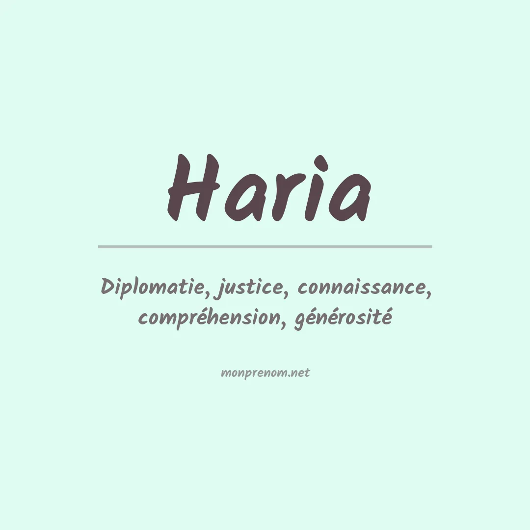 Signification du prénom Haria