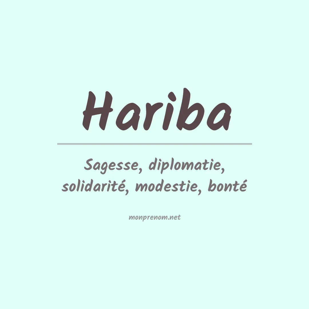 Signification du prénom Hariba