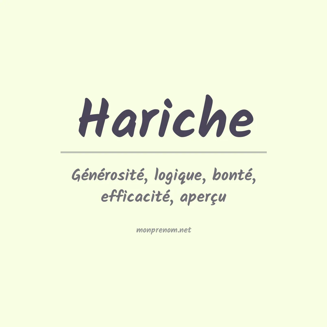 Signification du prénom Hariche